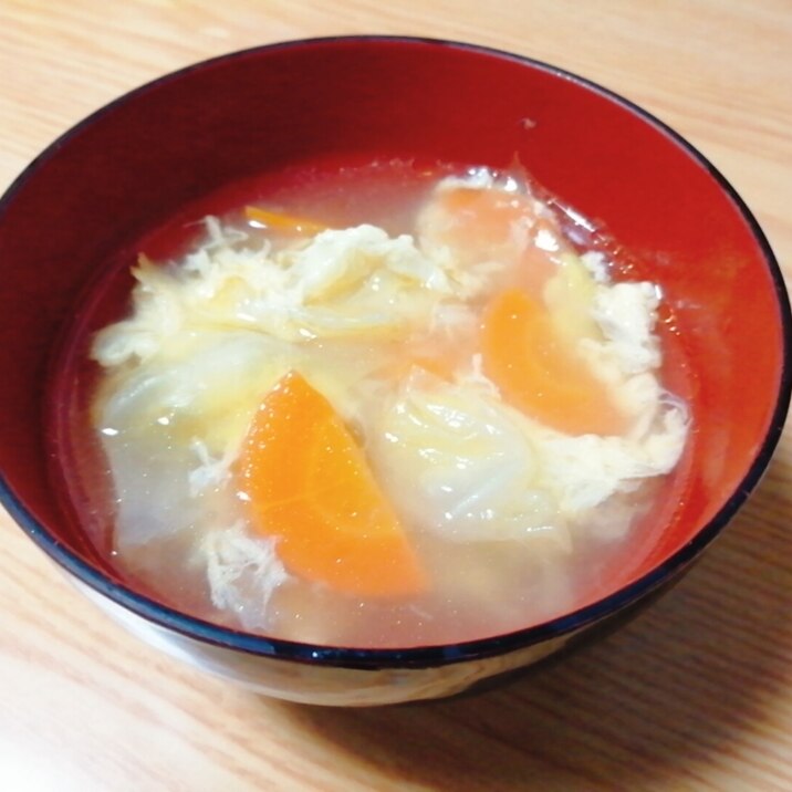 キャベツと人参と卵の中華スープ